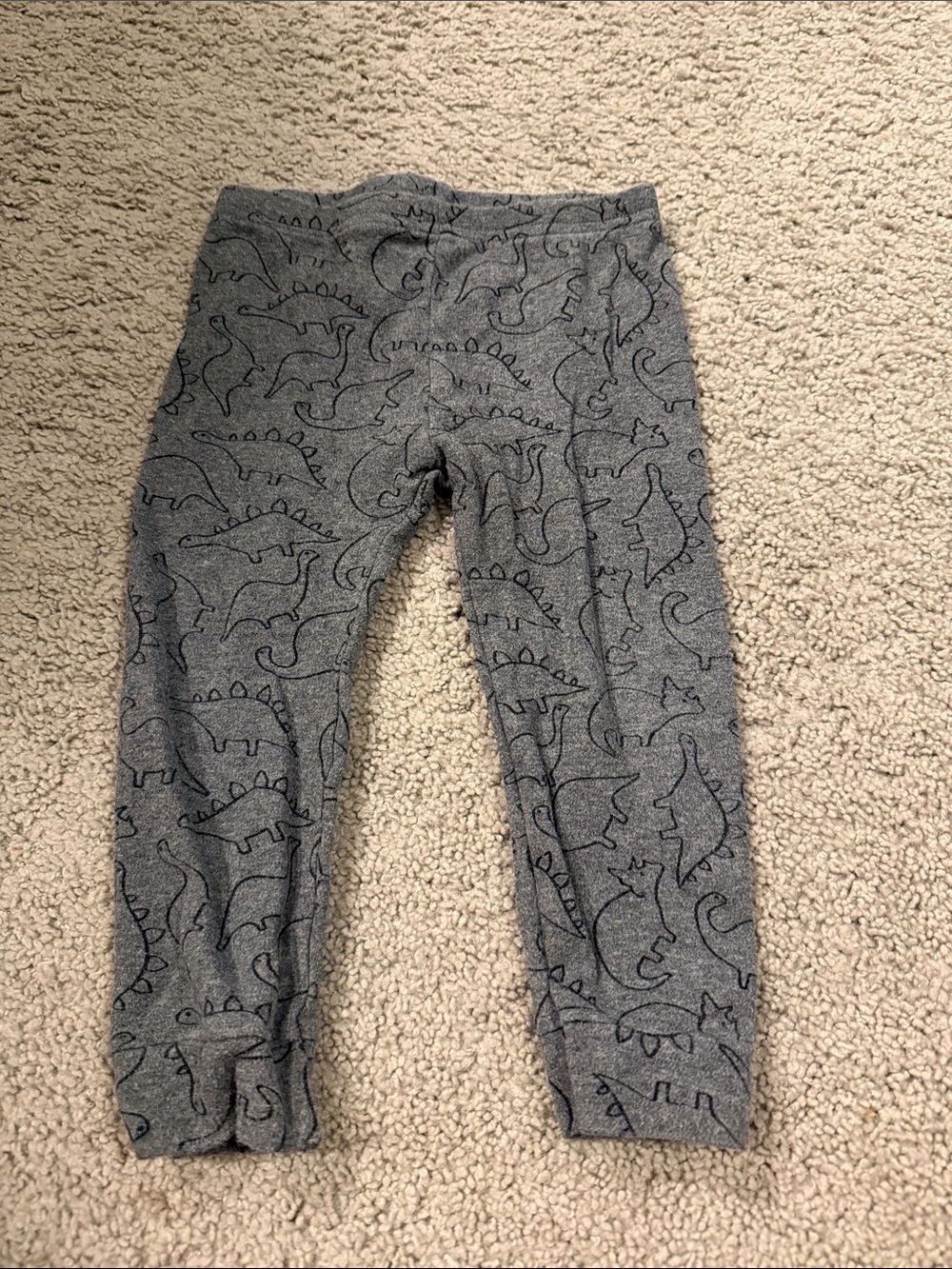 Kids Gray Dinosaur Print Leggings - Comfortable Stretch